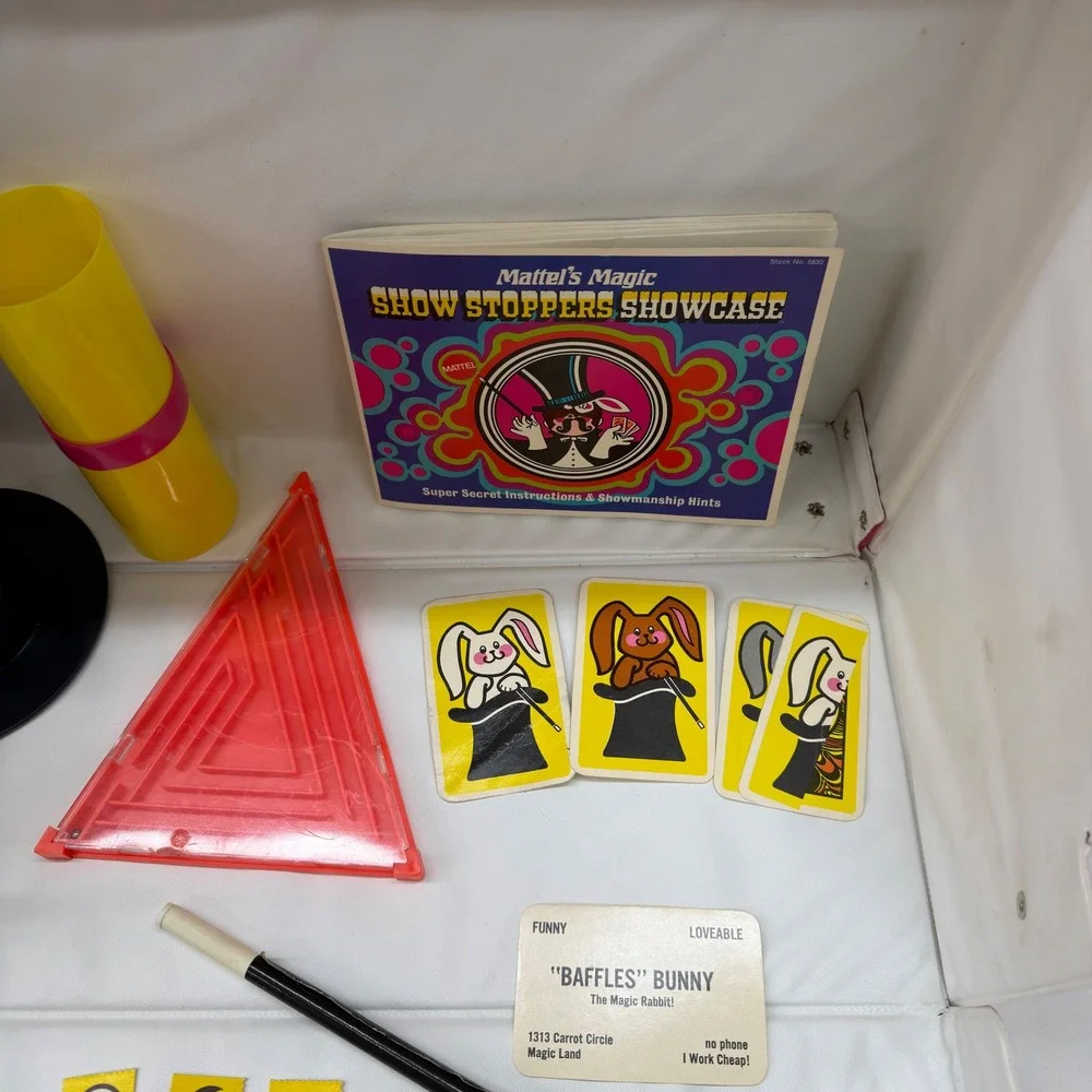 Vintage 1969 Mattel Magic Show Stoppers Showcase Magic Kit Case 5830 Psychedelic